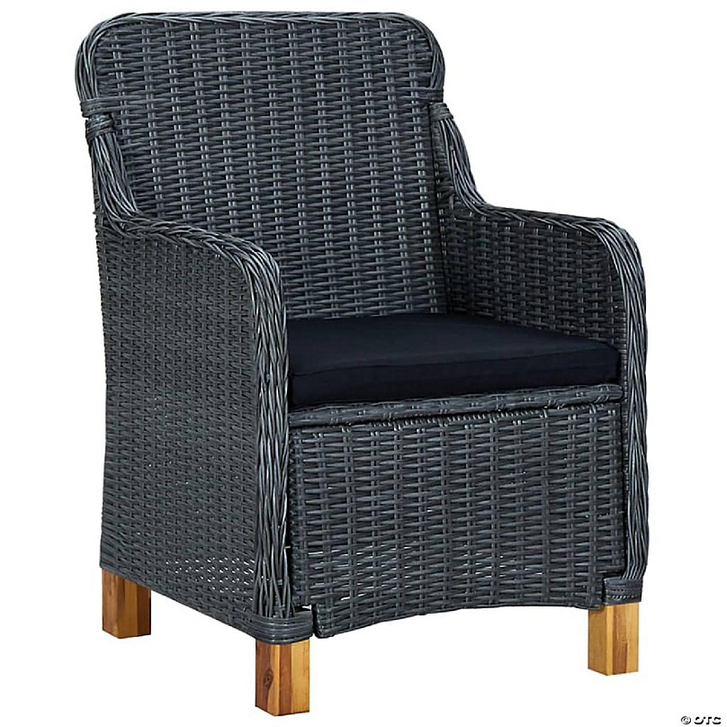 Vulkanisch open haard modus vidaXL Patio Chairs with Cushions 2 pcs Poly Rattan Dark Gray | Oriental  Trading