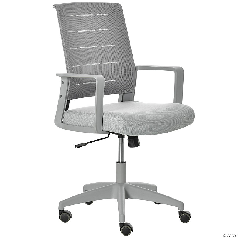 Vinsetto Ergonomic Mesh Office Chair with Lumbar Back Support Swivel Rocking Computer Chair with Adjustable Height and Armrests Grey