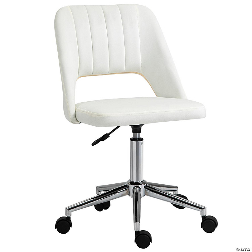 Velvet Adjustable Height Ergonomic Office Chair Armless Swivel