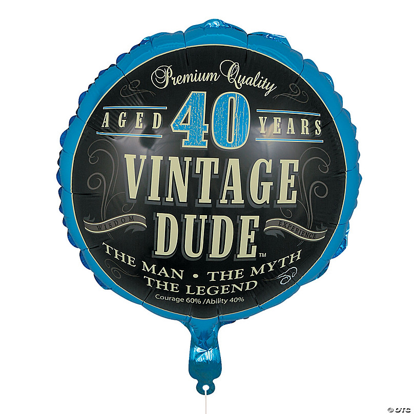 Vintage Dude Foil Balloon The Man Myth Legend Birthday Party Decorations