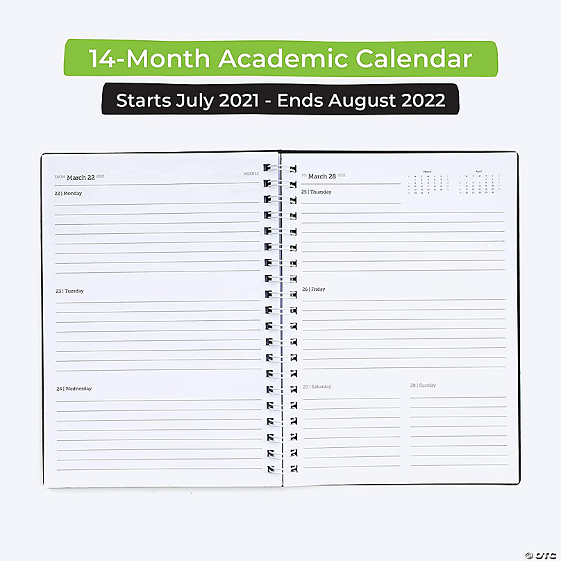 Jul 2020-Aug 2021 USA 5x7 Academic Weekly & Monthly Planner WallDeca 2020-2021 Weekly Planner Twin-Wire Binding Notes Pages Flexible Cover 