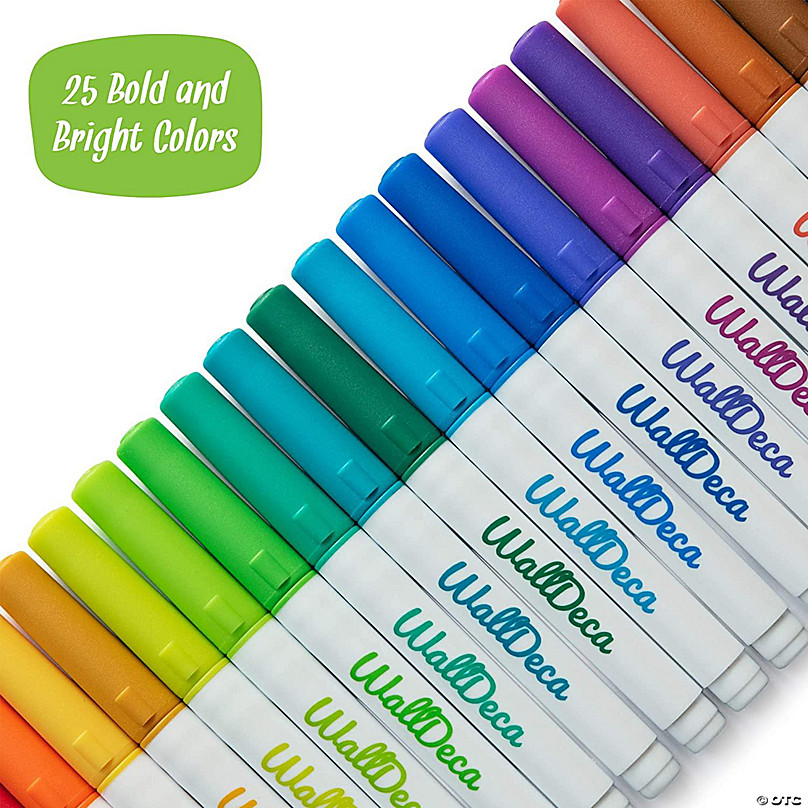 WallDeca Dry Erase Toddler Markers, 13 Colorful Dry Erase Markers,  Non-Toxic Dry Erase Markers for Kids 5+, Mess Free, Easy Clean Up, Won't  Stain