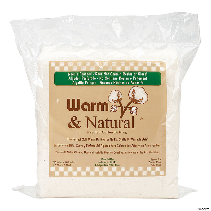 Warm Company Warm & Natural Cotton Batting Queen size, 90 x 108 White