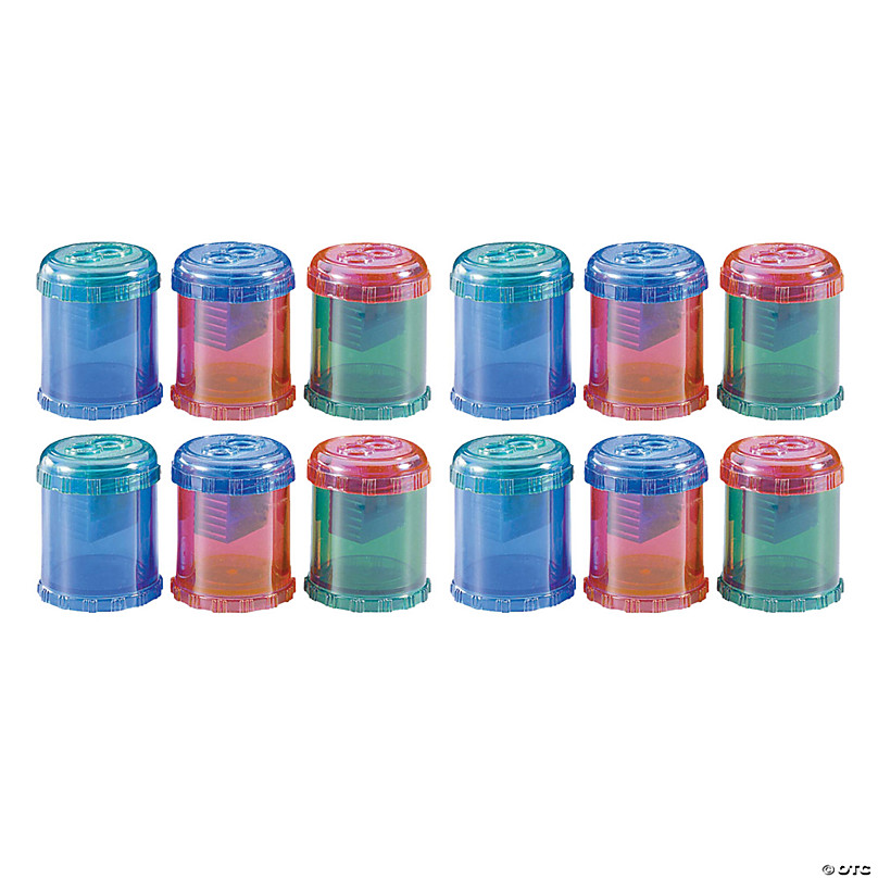 One-Hole Manual Pencil Sharpeners, 4 X 2 X 1, Assorted Colors, 24/pack
