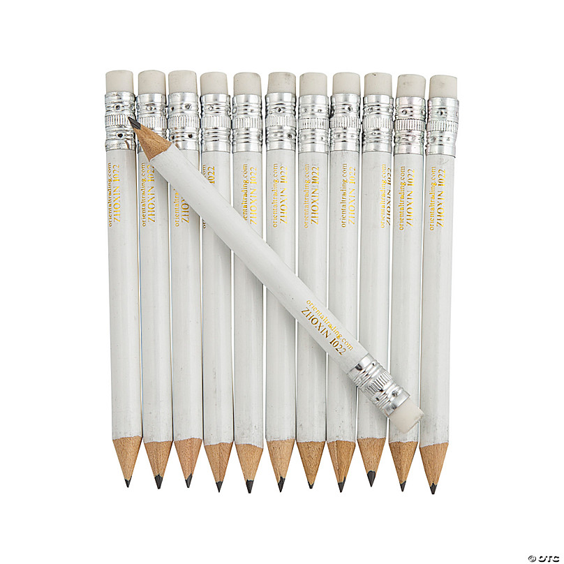 White Mini Pencils - 24 Pc.