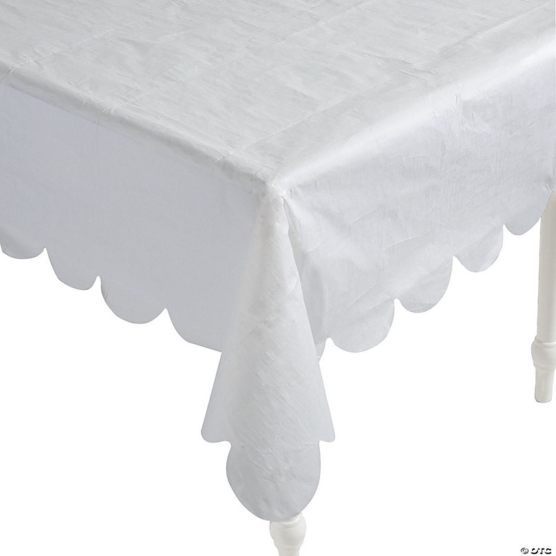 White Paper Linen Rectangle Tablecloth