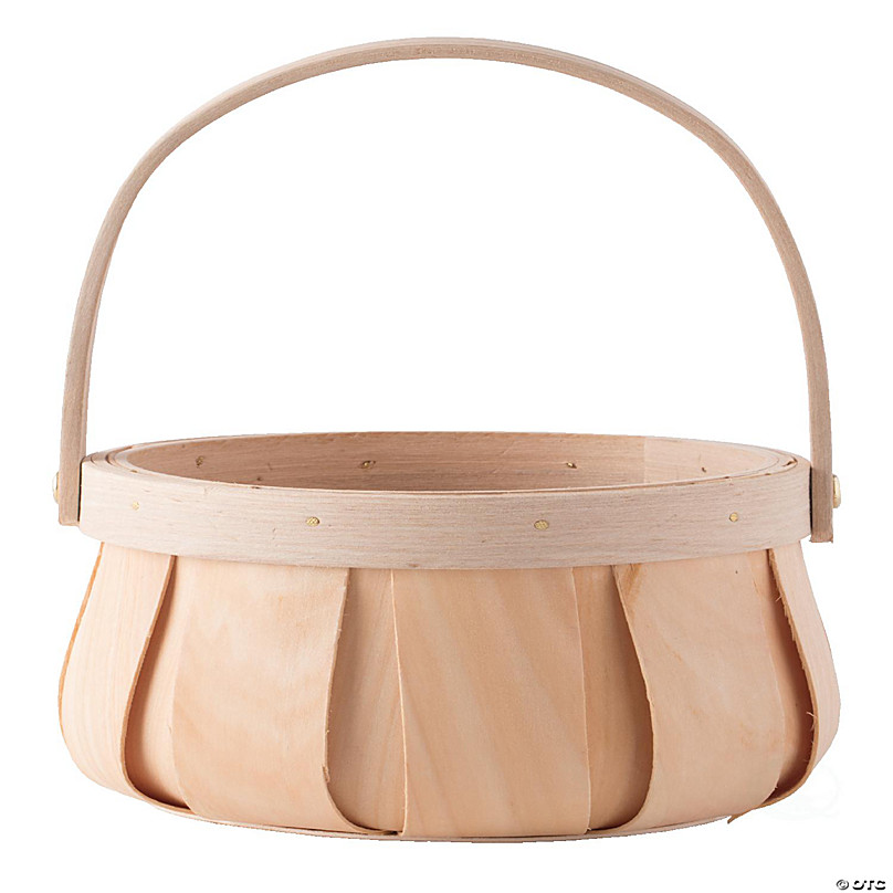 Wooden Basket With Handle 