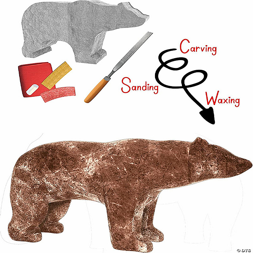 Soapstone Carving Kit 4 Animals! Seal Bear Whale Bird by Bob