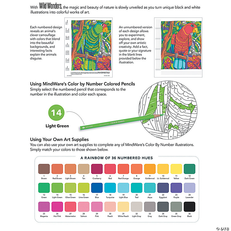 Wild Wonders Color by Number: Book 4 | MindWare