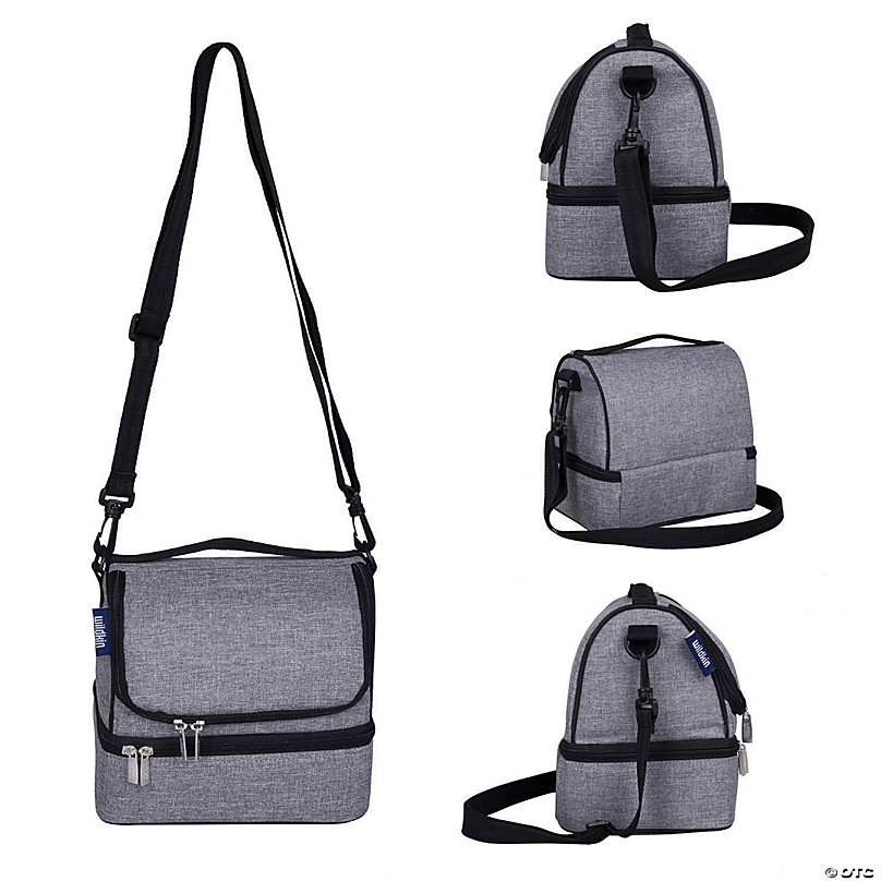 Wildkin Gray Tweed Two Compartment Lunch Bag Grey