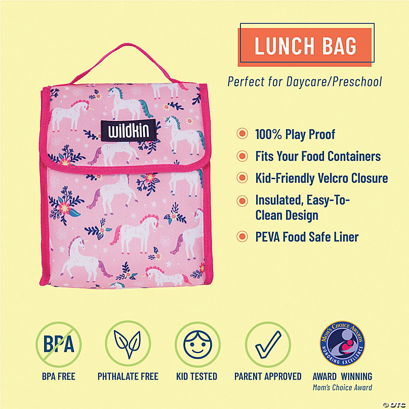 Wildkin Magical Unicorns Clip-In Lunch Box Pink