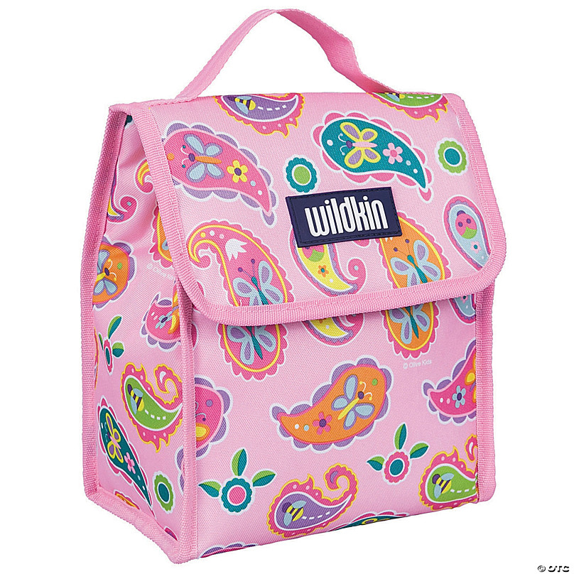 Fold Insulated Lunch Bag Butterfly Design With Velcro Closure And Carry Handle 