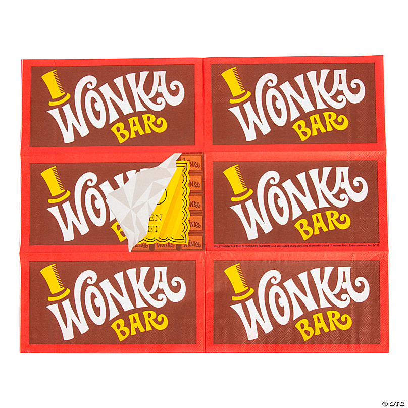 Willy Wonka™ Chocolate Bar & Gold Ticket Luncheon Napkins - 16 Ct.