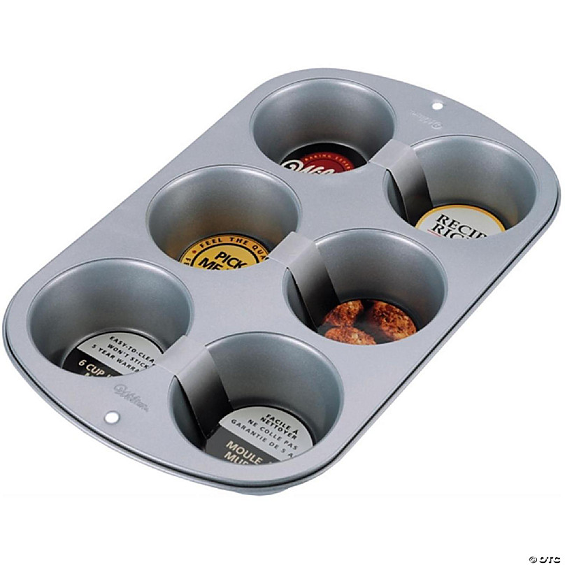 Silicone Muffin Pan Set,6 Cup Large Silicone Cupcake Pan,Non-Stick Jumbo  Muff