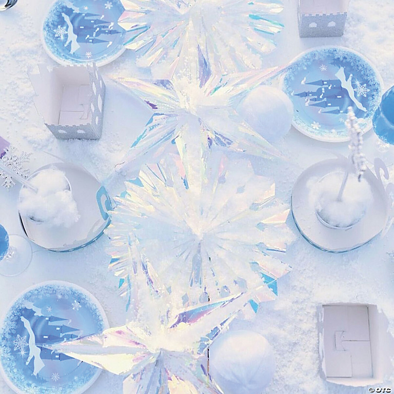 Winter Party Decorations  Snowflake Party Decorations  Christmas Party Decorations Include Blue Snow Party Plate  Dessert Plates  cups  Napkins (16 - 3