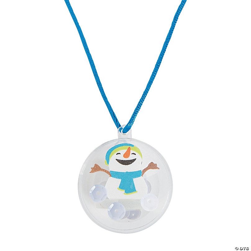 Winter Snow Globe Necklace Craft Kit   Makes    Oriental Trading