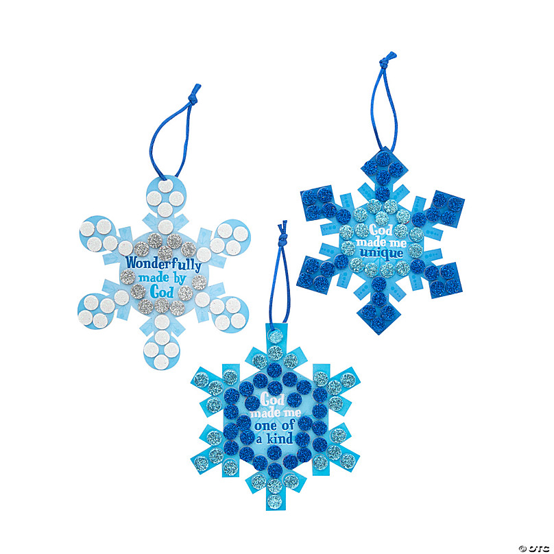 Layered Blue Snowflake Ornament Craft Kit - Makes 6