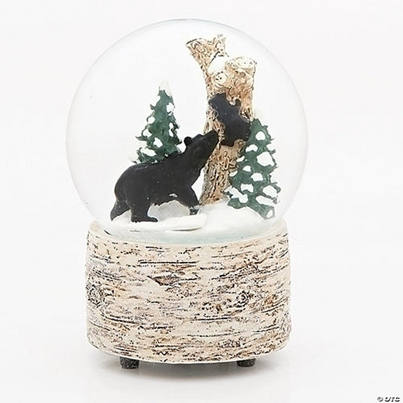 Winter Wonderland Musical Black Bear Dome Water Globe 5.75 Inch ...