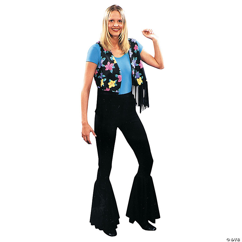 Women's Black Hippie Bell Bottom Pants - Candy Apple Costumes