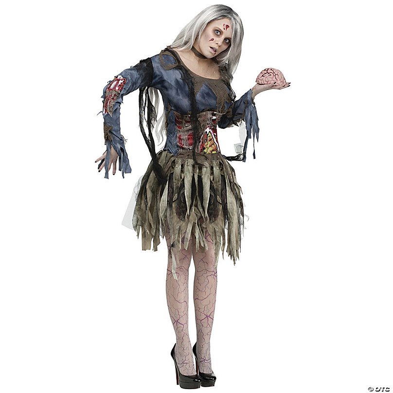 band Editor Verschrikking Women's Deluxe Zombie Costume | Oriental Trading