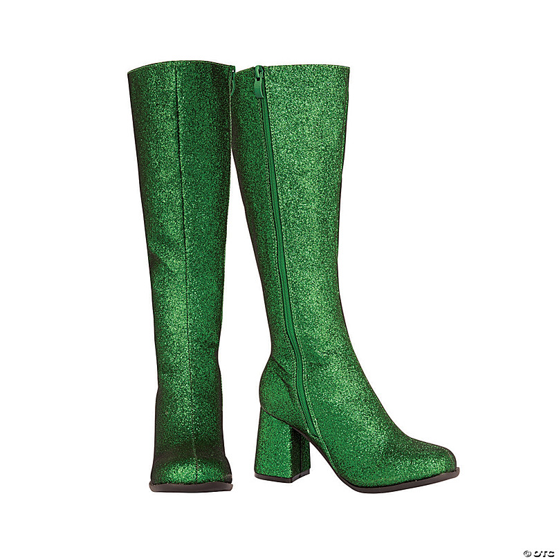 Green Glitter Go-Go Boots - Small 