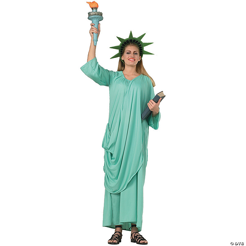 Ladies American Statue of Liberty USA Themed Fancy Dress Costume Outfit 10-12-14
