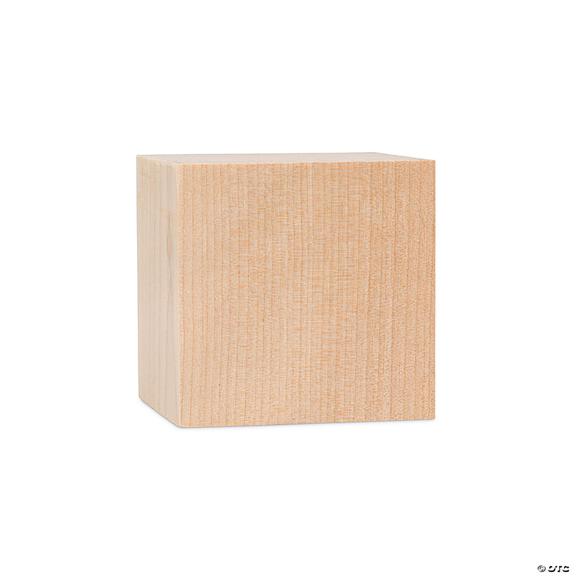 Unfinished Wood Cubes 3 inch, Pack of 2 Large Wooden Cubes for Wood Blocks Crafts and Decor, by Woodpeckers