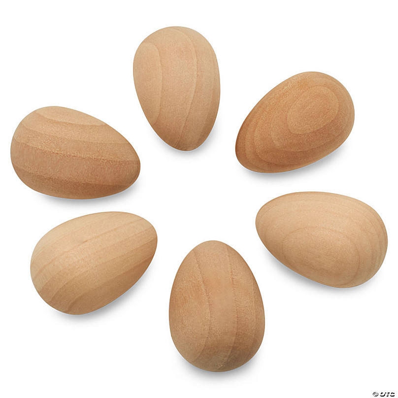 1-5/8 x 1-1/8 Inch Wooden Eggs by Woodpeckers Ready to Paint and Decorate Smooth Unpainted Bag of 12 Unfinished Wooden Easter Craft Eggs Display 