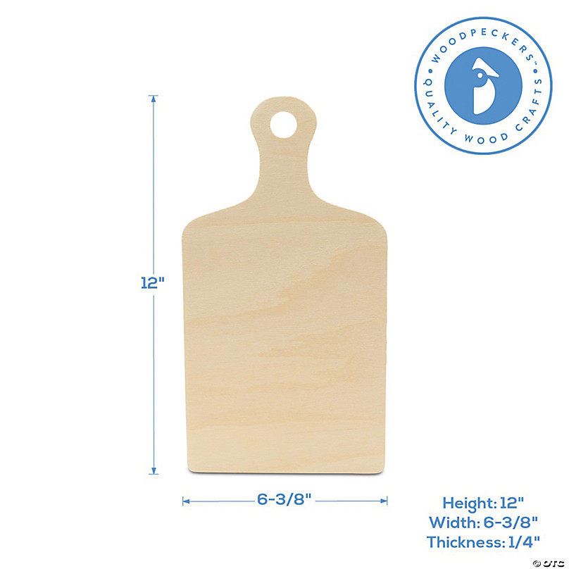 Woodpeckers Crafts, DIY Unfinished Wood 12 Cutting board Cutout Pack of 3