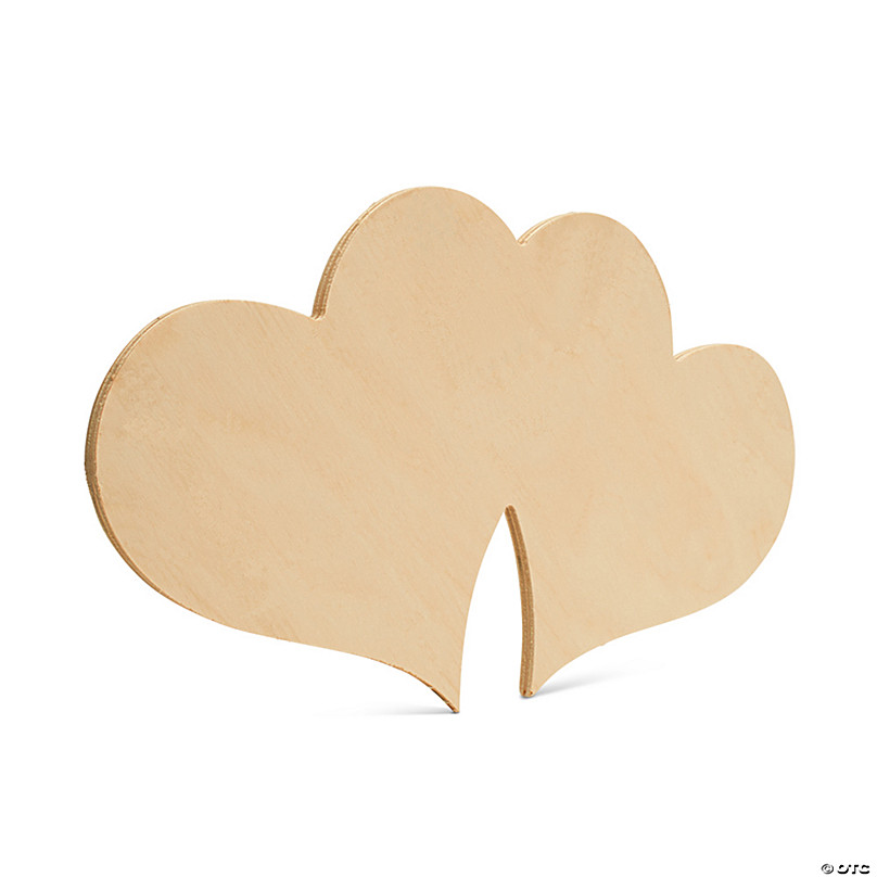 Woodpeckers Crafts, DIY Unfinished Wood 12 Double Heart Cutout
