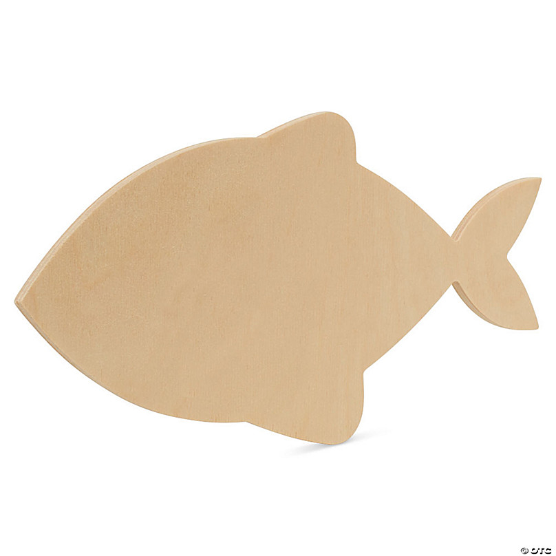 Unfinished Wooden Fish Cutout, 12, Pack of 1 Wooden Shapes for Crafts, Use for Summer, Beach & Nautical Decor and Crafting, by Woodpeckers