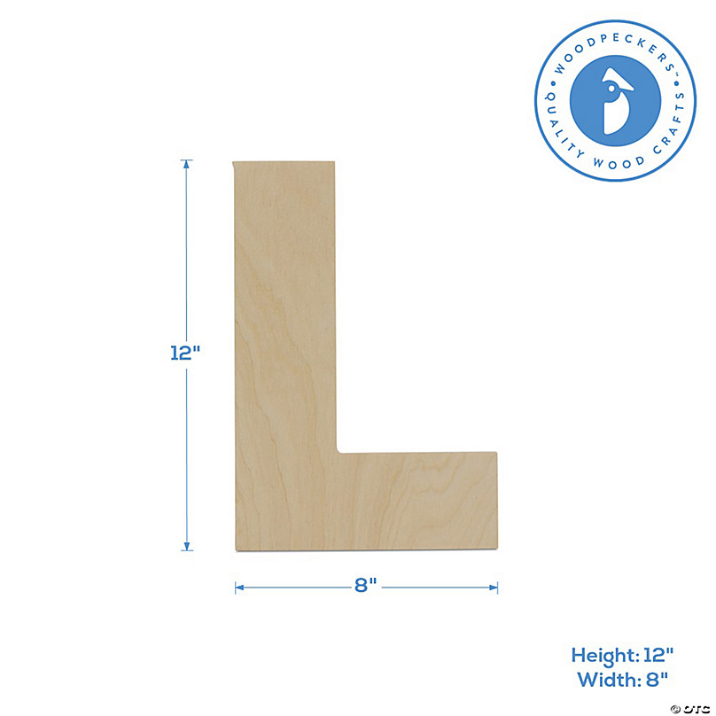 Wooden Letter L Large or Small Unfinished Unpainted 