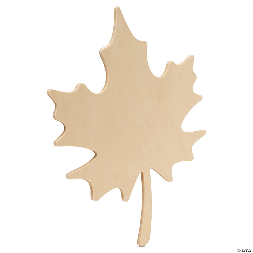 Canada Maple Leaf Unfinished Wood Shape Piece Cutout for DIY Craft Projects 