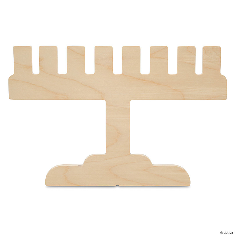 Woodpeckers Crafts, DIY Unfinished Wood 12 Square Menorah Cutout Pack of 6