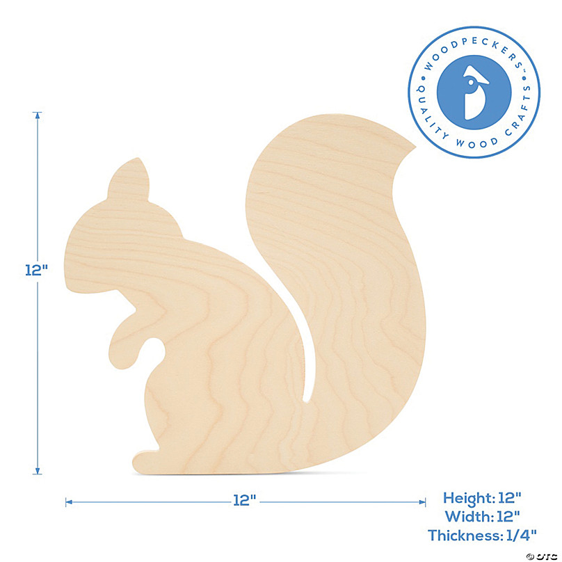 Wooden mdf Squirrel shape decoupage craft various sizes E44 