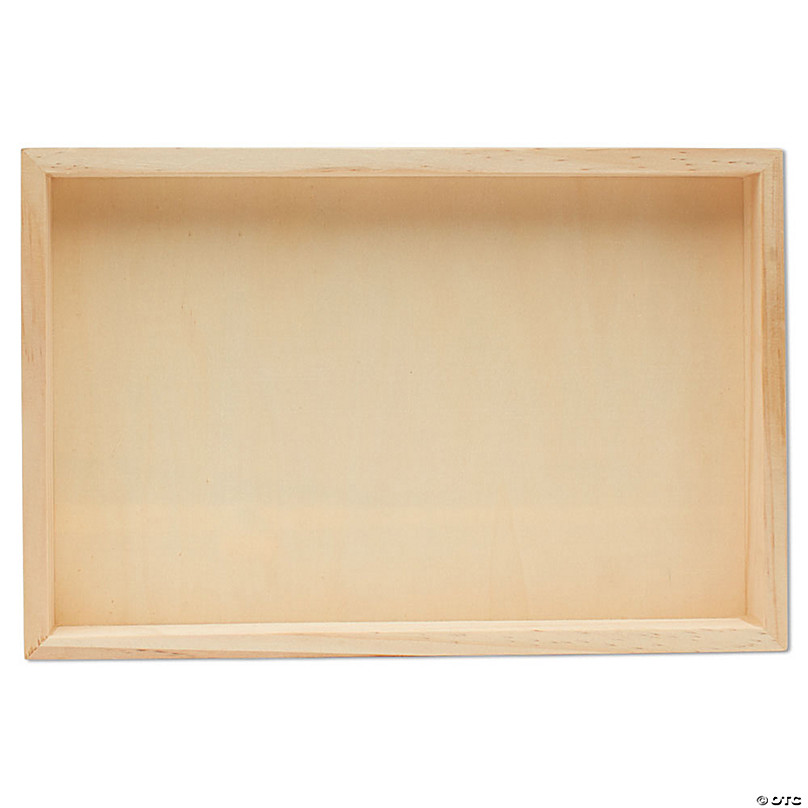 Woodpeckers Crafts, DIY Unfinished Wood 12 x 8 Rectangular Tray, Pack of  6