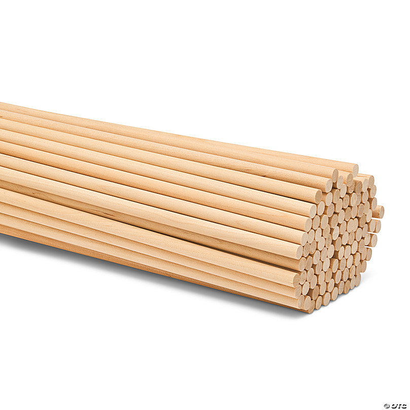 Woodpeckers 1/4 inch x 36 inch Wooden Dowel Rods Bag of 100 Unfinished Hardwood Dowel Sticks.