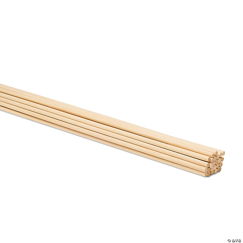 Woodpeckers Crafts, DIY Unfinished Wood 36 x 1/8 Dowel Rods, Pack of 100