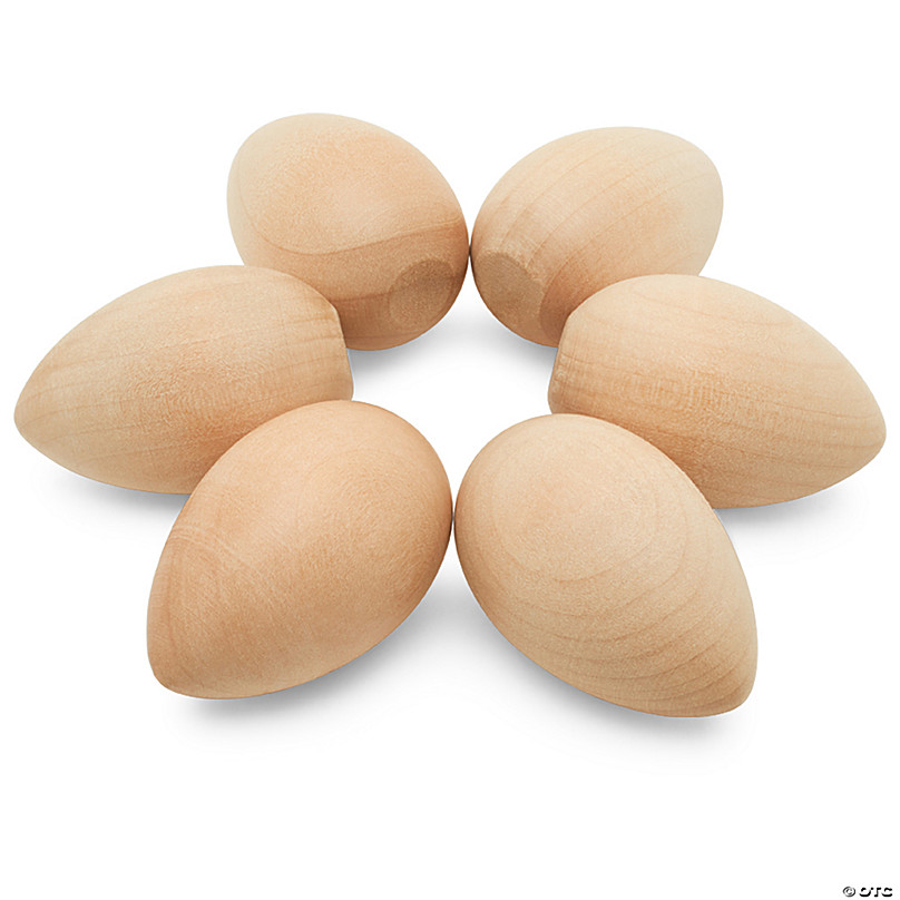 Bag of 30 Unfinished Flat Bottom Wood Eggs Decorate Perfect For Easter Crafts and Displays Stain or Paint. 2 x 1-3/8 Unpainted Wooden Eggs 