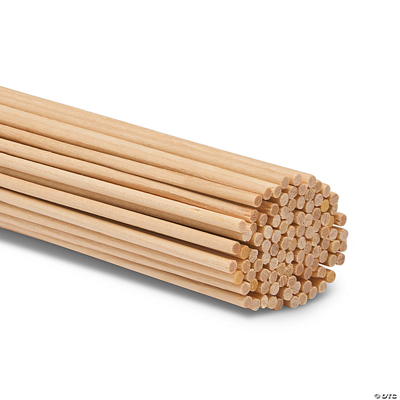 Woodpeckers Crafts, DIY Unfinished Wood 36 x 1/8 Dowel Rods, Pack of 100