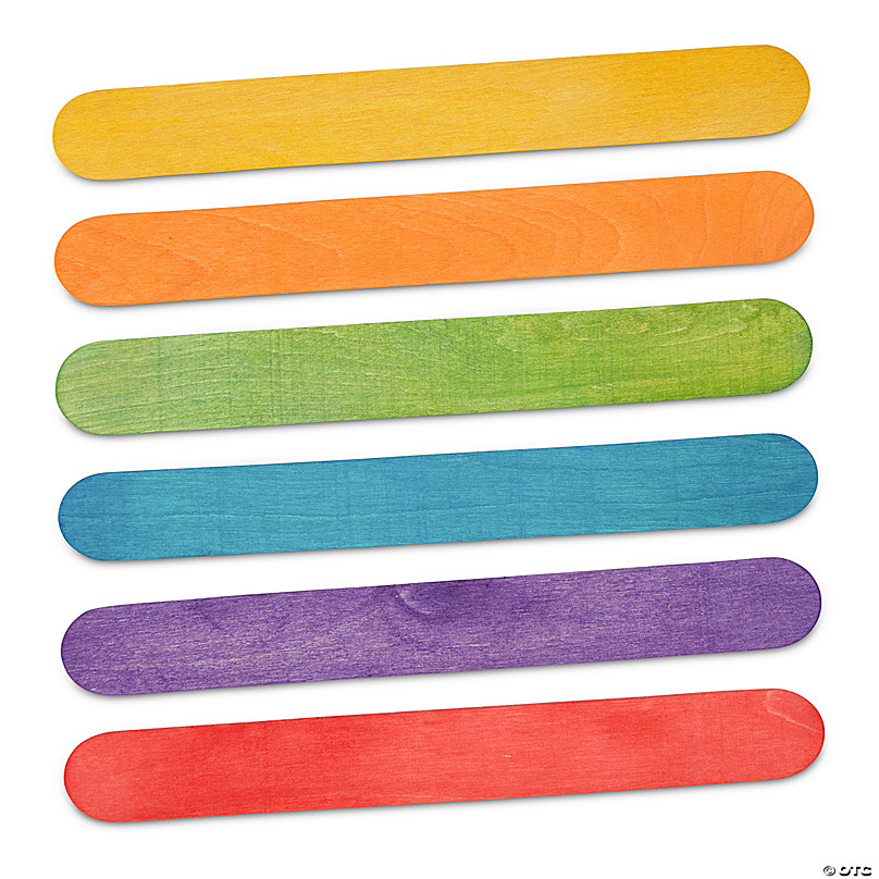 Woodpeckers Crafts, DIY Unfinished Wood 6 Colored Popsicle Stick