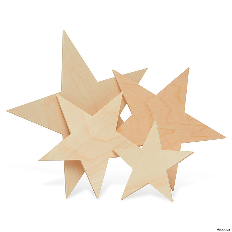 DIY Unfinished Wood Stars - 6 Pc. | Oriental Trading