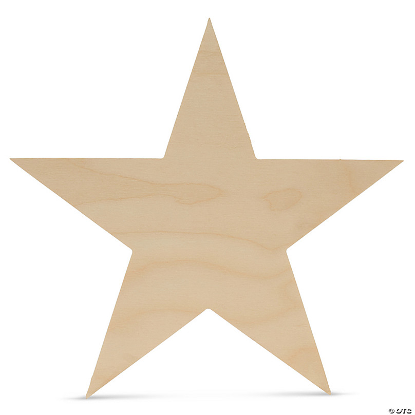 Woodpeckers Crafts, DIY Unfinished Wood 6 Star Cutout, Pack of 25