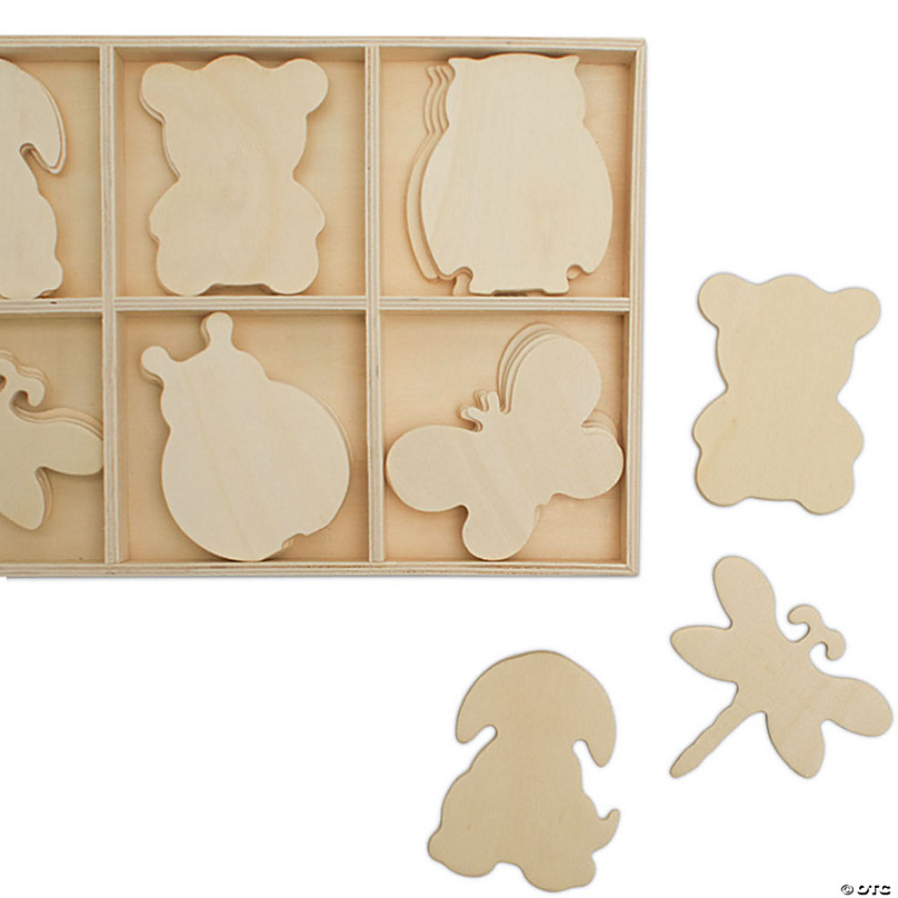 Woodpeckers Crafts, DIY Unfinished Wood Animals Cutouts Tray, Pack of 2 |  Oriental Trading