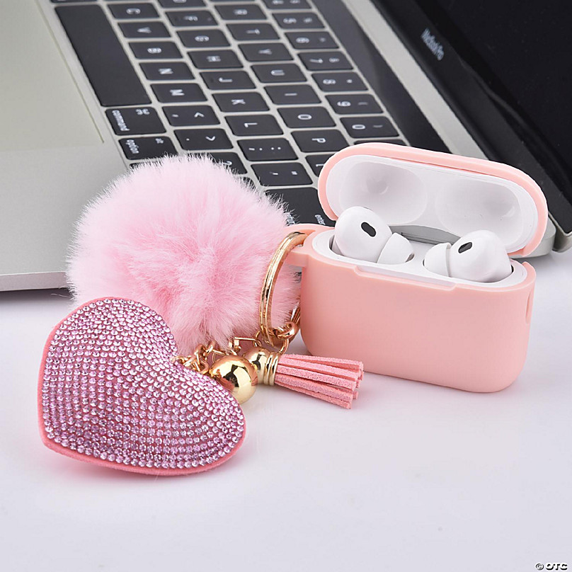 Worry Free Gadgets: Bling Case for Apple AirPods 3 Generation 3rd with Keychain Pink