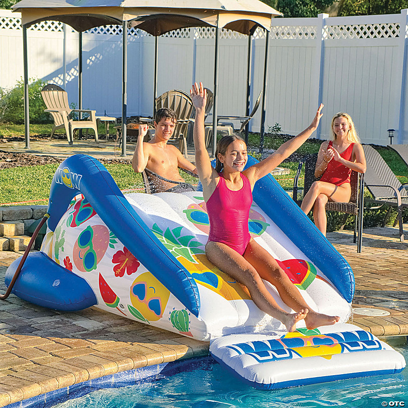 WOW Sports Cascade Pool Slide, Inflatable Slide with Sprinkler