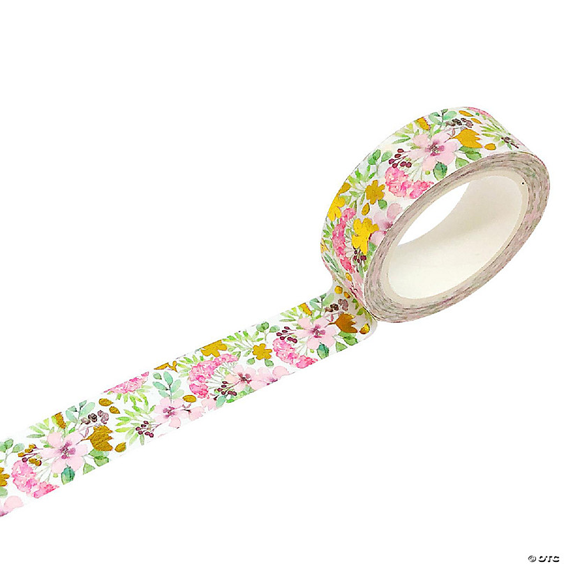 Wrapables Colorful Washi Masking Tape, Gold Dots on Pink