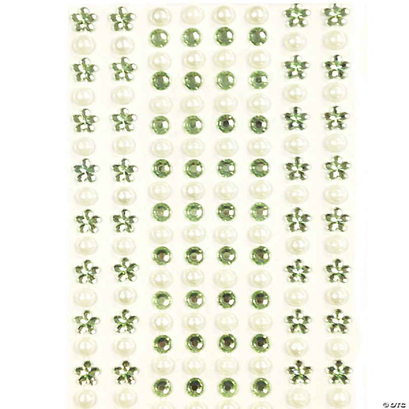 Wrapables 164 pieces Crystal Flower and Pearl Stickers Adhesive