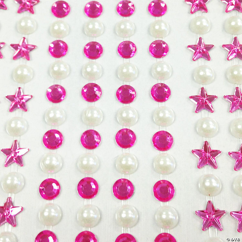 Wrapables Acrylic Self Adhesive Crystal Rhinestone Gem Stickers, Stars Pink Blue Lilac