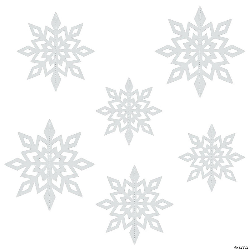 Wrapables 3D Hanging Snowflake Decorations (Set of 12), Silver
